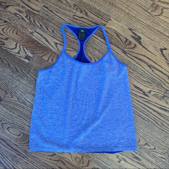 ADIDAS Blue Racerback Tank Top Shirt Medium M - Picture 1 of 4